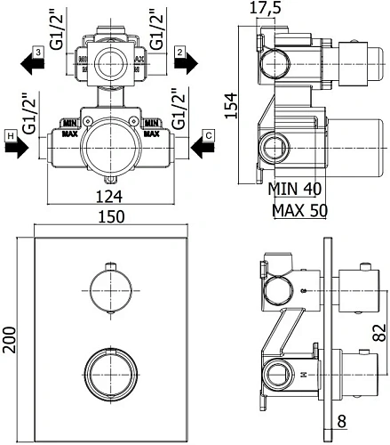 Смеситель для душа Paffoni Light LIQ518CR/M (с внутренней частью) Смеситель для душа Paffoni Light LIQ518CR/M (с внутренней частью)