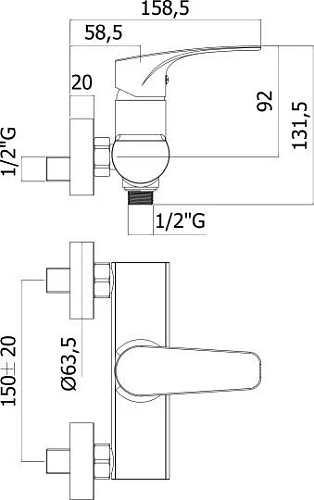 Смеситель для душа Paffoni Lime LM168CR Смеситель для душа Paffoni Lime LM168CR
