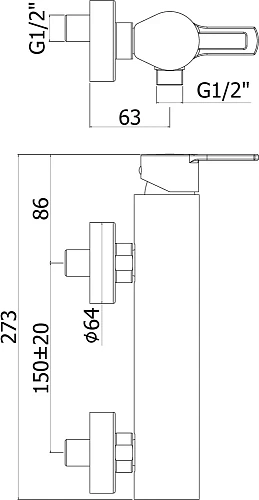 Смеситель для душа Paffoni Ringo RIN168NO Смеситель для душа Paffoni Ringo RIN168NO