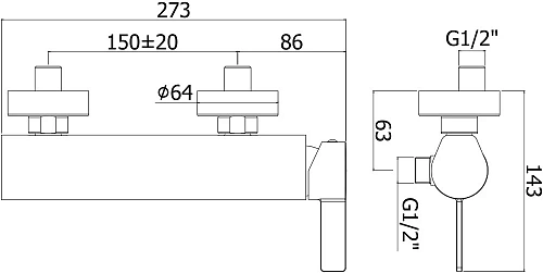 Смеситель для душа Paffoni Rock RO168CR Смеситель для душа Paffoni Rock RO168CR