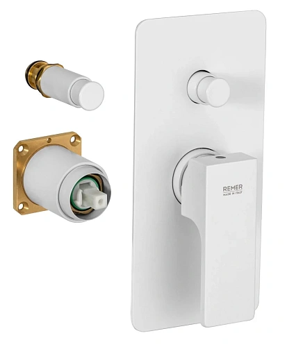 Смеситель для душа Remer Absolute AU09KBBO, белый матовый Смеситель для душа Remer Absolute AU09KBBO, белый матовый