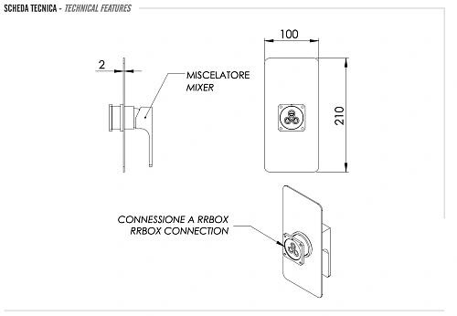 Смеситель для душа Remer Absolute AU30KBNO, чёрный матовый Смеситель для душа Remer Absolute AU30KBNO, чёрный матовый