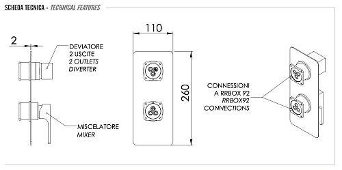 Смеситель для душа Remer Absolute AU92KBXV, сталь Смеситель для душа Remer Absolute AU92KBXV, сталь