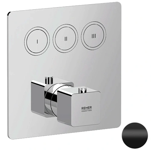 Смеситель для душа Remer Absolute AU99D3KBNO термостатический, черный матовый Смеситель для душа Remer Absolute AU99D3KBNO термостатический, черный матовый