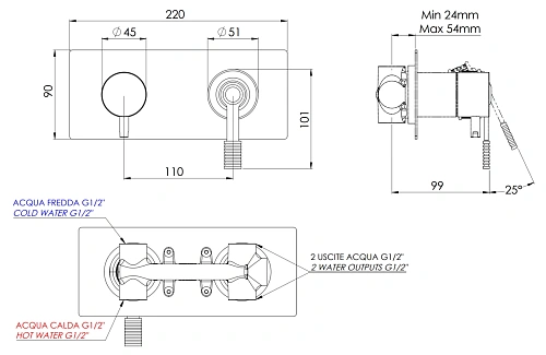 Смеситель для душа Remer Atelier AL92ZNO, черный матовый Смеситель для душа Remer Atelier AL92ZNO, черный матовый