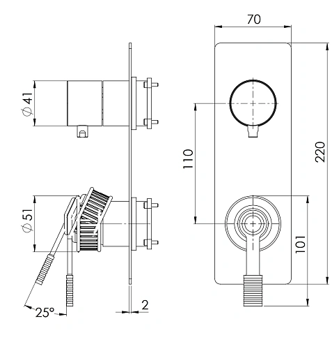 Смеситель для душа Remer Atelier AL93WB Смеситель для душа Remer Atelier AL93WB