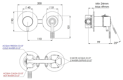 Смеситель для душа Remer Atelier AL93ZPCFP, черный брашированный хром Смеситель для душа Remer Atelier AL93ZPCFP, черный брашированный хром