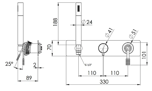 Смеситель для душа Remer Atelier AL97D2WBCFP, черный брашированный хром Смеситель для душа Remer Atelier AL97D2WBCFP, черный брашированный хром