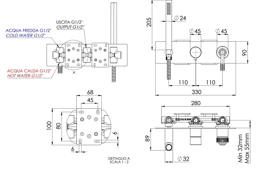 Смеситель для душа Remer Atelier AL97D3CFP, черный брашированный хром Смеситель для душа Remer Atelier AL97D3CFP, черный брашированный хром