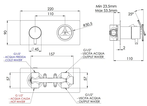 Смеситель для душа Remer Chrono CH93ZCFP, черный брашированный хром Смеситель для душа Remer Chrono CH93ZCFP, черный брашированный хром