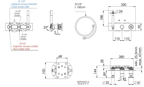 Смеситель для душа Remer Chrono CH97D3CFP, черный брашированный хром Смеситель для душа Remer Chrono CH97D3CFP, черный брашированный хром