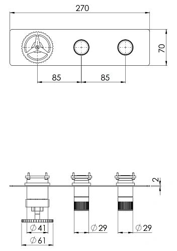 Смеситель для душа Remer Chrono CH98D2WBXV, сталь Смеситель для душа Remer Chrono CH98D2WBXV, сталь