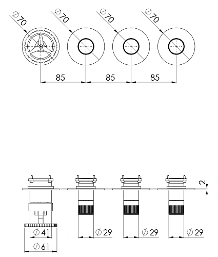 Смеситель для душа Remer Chrono CH98D3PWBDO, золото глянцевое Смеситель для душа Remer Chrono CH98D3PWBDO, золото глянцевое
