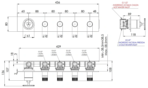 Смеситель для душа Remer Chrono CH98D4CFP, черный брашированный хром Смеситель для душа Remer Chrono CH98D4CFP, черный брашированный хром