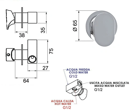 Смеситель для душа Remer Class Line L63 Смеситель для душа Remer Class Line L63