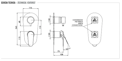 Смеситель для душа Remer Class Line L92KB Смеситель для душа Remer Class Line L92KB