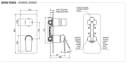 Смеситель для душа Remer Dream D92 Смеситель для душа Remer Dream D92
