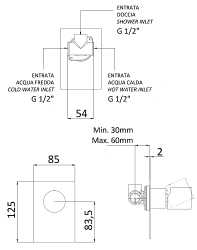 Смеситель для душа Remer Edge EG530 Смеситель для душа Remer Edge EG530