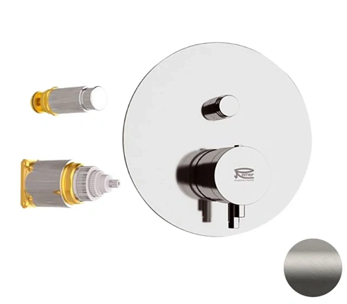 Смеситель для душа Remer Elegance NT09KBNPO термостатический, никель матовый брашированный Смеситель для душа Remer Elegance NT09KBNPO термостатический, никель матовый брашированный