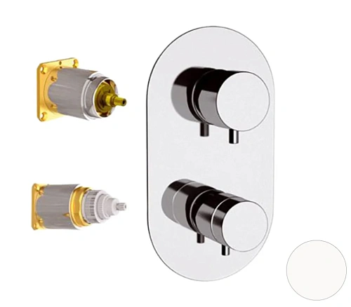 Смеситель для душа Remer Elegance NT92KBBO термостатический, белый матовый Смеситель для душа Remer Elegance NT92KBBO термостатический, белый матовый