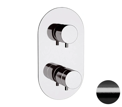 Смеситель для душа Remer Elegance NT93CFP термостатический, черный брашированный хром Смеситель для душа Remer Elegance NT93CFP термостатический, черный брашированный хром