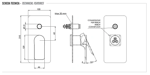 Смеситель для душа Remer Infinity I09KBVO, состаренная латунь Смеситель для душа Remer Infinity I09KBVO, состаренная латунь