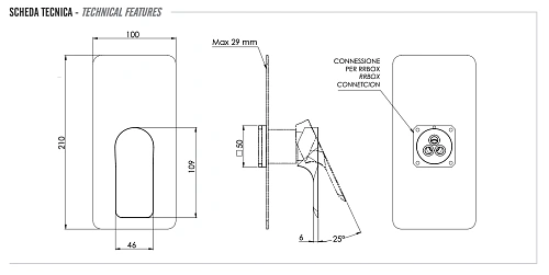 Смеситель для душа Remer Infinity I30KBNO, черный матовый Смеситель для душа Remer Infinity I30KBNO, черный матовый