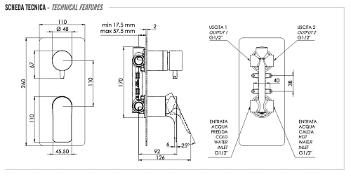 Смеситель для душа Remer Infinity I92 Смеситель для душа Remer Infinity I92