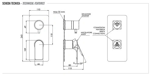 Смеситель для душа Remer Infinity I93KBXV, сталь Смеситель для душа Remer Infinity I93KBXV, сталь