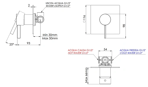 Смеситель для душа Remer Metrica MC30QNO, черный матовый Смеситель для душа Remer Metrica MC30QNO, черный матовый