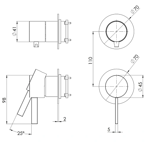 Смеситель для душа Remer Metrica MC92PWBDO, золото глянцевое Смеситель для душа Remer Metrica MC92PWBDO, золото глянцевое