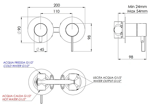 Смеситель для душа Remer Metrica MC92ZPBG, золото брашированное Смеситель для душа Remer Metrica MC92ZPBG, золото брашированное
