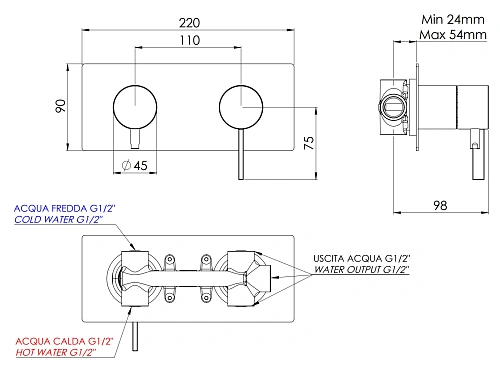 Смеситель для душа Remer Metrica MC93ZBO, белый матовый Смеситель для душа Remer Metrica MC93ZBO, белый матовый