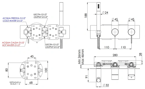 Смеситель для душа Remer Metrica MC97D3 Смеситель для душа Remer Metrica MC97D3