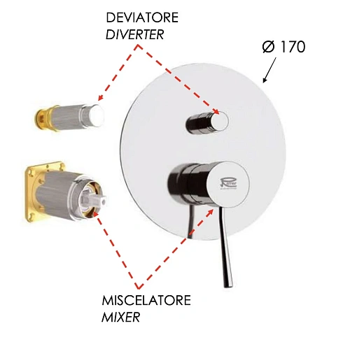 Смеситель для душа Remer Minimal N09KB Смеситель для душа Remer Minimal N09KB