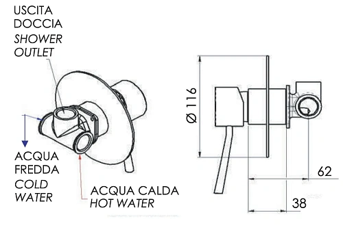 Смеситель для душа Remer Minimal N30L Смеситель для душа Remer Minimal N30L