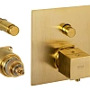 Смеситель для душа Remer Q-Elegance QT09KBBG термостатический, золото брашированное Смеситель для душа Remer Q-Elegance QT09KBBG термостатический, золото брашированное