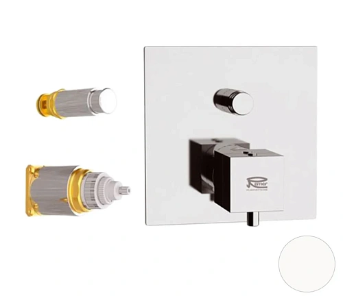 Смеситель для душа Remer Q-Elegance QT09KBBO термостатический, белый матовый Смеситель для душа Remer Q-Elegance QT09KBBO термостатический, белый матовый