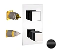 Смеситель для душа Remer Q-Elegance QT92KBNO термостатический, черный матовый Смеситель для душа Remer Q-Elegance QT92KBNO термостатический, черный матовый