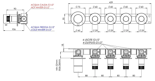 Смеситель для душа Remer X Style N98D4PXV, сталь Смеситель для душа Remer X Style N98D4PXV, сталь