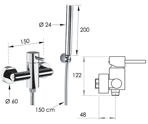 Смеситель для душа Remer X Style X39 Смеситель для душа Remer X Style X39