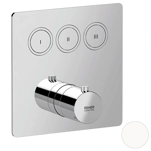 Смеситель для душа Remer X Style X99QD3KBBO термостатический, белый матовый Смеситель для душа Remer X Style X99QD3KBBO термостатический, белый матовый