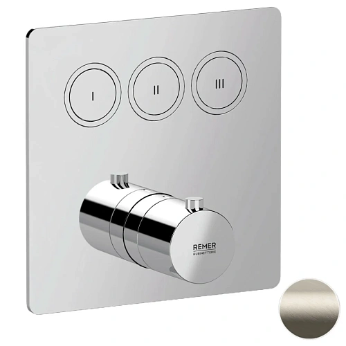 Смеситель для душа Remer X Style X99QD3KBXV термостатический, сталь Смеситель для душа Remer X Style X99QD3KBXV термостатический, сталь