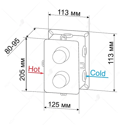 Смеситель для душа RGW Shower Panels SP-42 21140542-11 термостатический, встраиваемый Смеситель для душа RGW Shower Panels SP-42 21140542-11 термостатический, встраиваемый