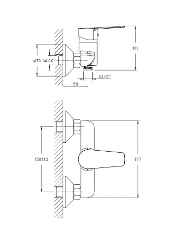 Смеситель для душа Rush Disco DI6935-63 Смеситель для душа Rush Disco DI6935-63