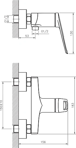 Смеситель для душа Rush Socotra ST1235-63 Смеситель для душа Rush Socotra ST1235-63