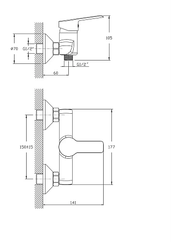 Смеситель для душа Rush Victoria VI7135-63 Смеситель для душа Rush Victoria VI7135-63