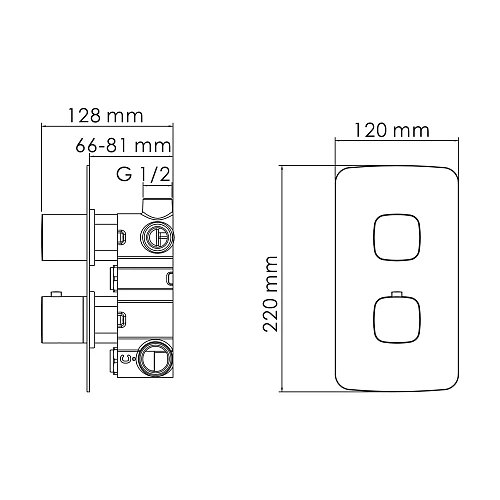 Смеситель для душа Wasserkraft Naab 8600 8644 Thermo термостатический Смеситель для душа Wasserkraft Naab 8600 8644 Thermo термостатический