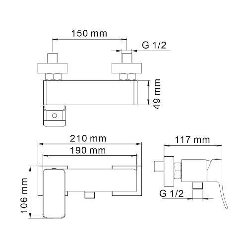Смеситель для душа WasserKRAFT Aller 1062 хром Смеситель для душа WasserKRAFT Aller 1062 хром