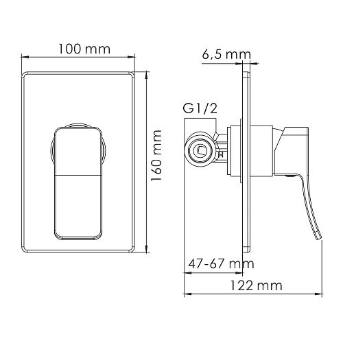 Смеситель для душа WasserKRAFT Aller 10651 хром Смеситель для душа WasserKRAFT Aller 10651 хром